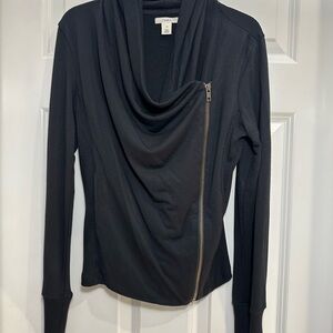 Caslon Black Drape Front Sweater